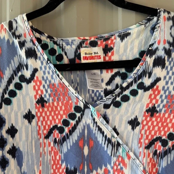 Ruby Rd. Multicolor Abstract Blouse - Picture 3 of 8